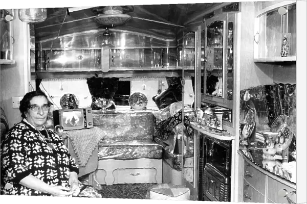 Inside a gypsy caravan in July 1968