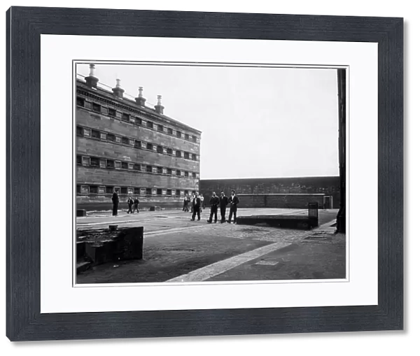HMP Barlinnie in Glasgow Scotland. Pictured: Exercise yard, circa 1966
