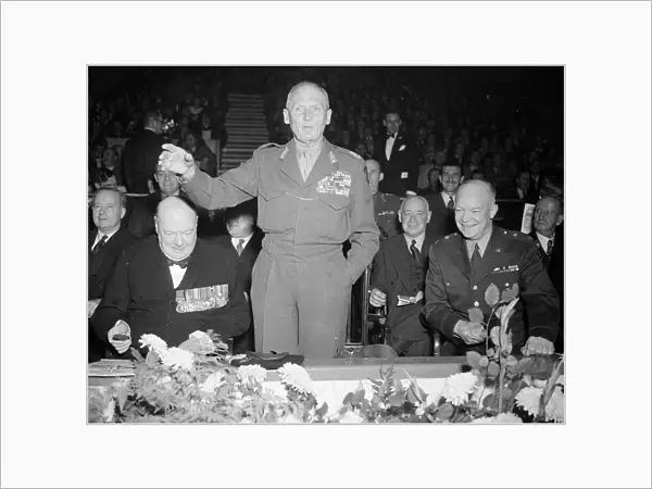 Field Marshal Bernard Montgomery making a speech at the El Alamein reunion dinner of