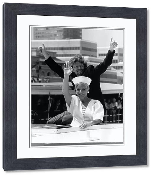 Richard Branson tycoon with Princess Michael of Kent on his boat Virgin Atlantic