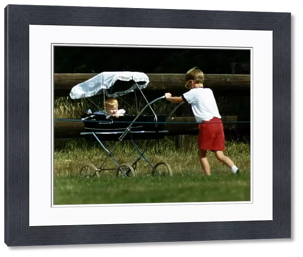 Prince William Collection 1989 Princess Beatrice in pram being pushed by her cousin