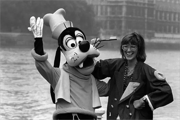 Janet Street Porter with Goofy on River Thames 1983