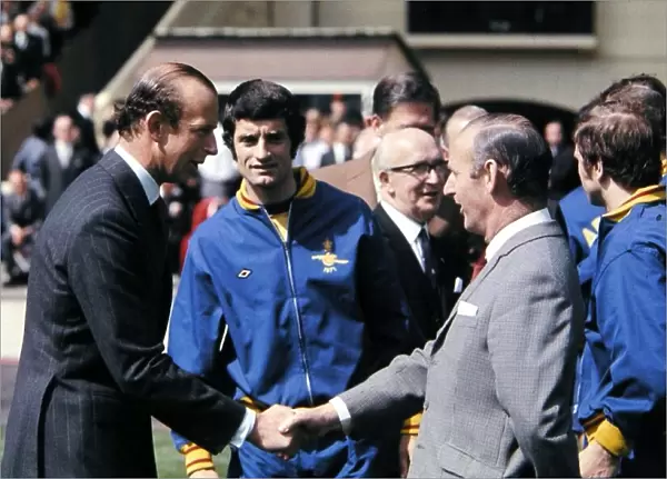 FA Cup Final 1971- Arsenal v Liverpool Duke of Kent with Frank McLintock