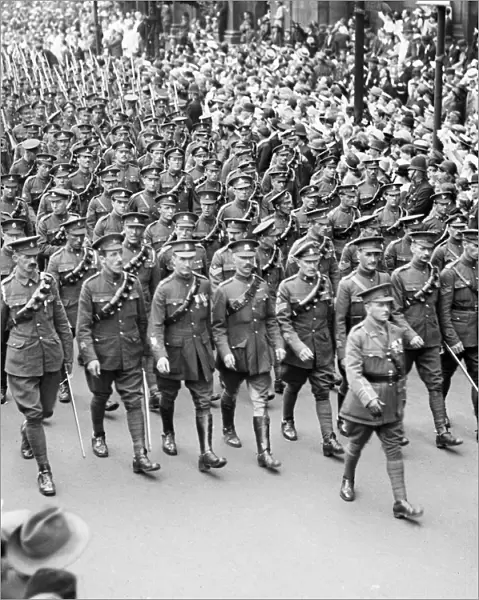 London Victory Parade, May 1919. 1914 Men