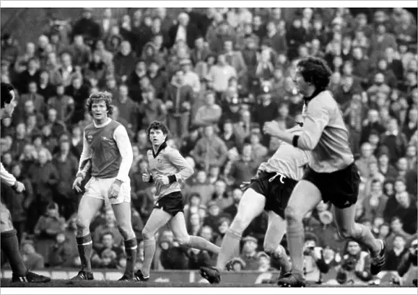 Arsenal 2 v. Derby County 0. Division 1 football January 1980 LF01-05-068
