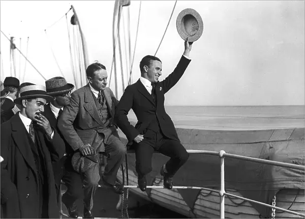 Charlie Chaplin actor arrives at Southampton on the liner Olympic