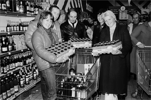 Booze shopping in Boulogne. 6th December 1981