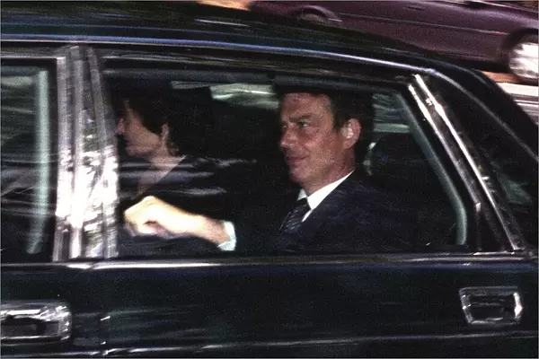 Tony Blair on his way to visit the Queen at Balmoral in Scotland. September 1997