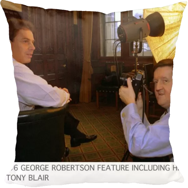 George Robertson MP feature including his picture of Tony Blair sitting in green chair
