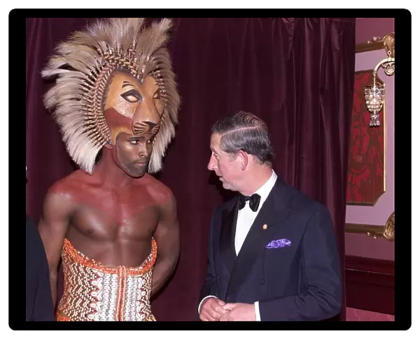 Prince Charles, October 1999 Meeting The Lion King actor Roger Wright at a