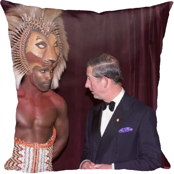 Prince Charles, October 1999 Meeting The Lion King actor Roger Wright at a