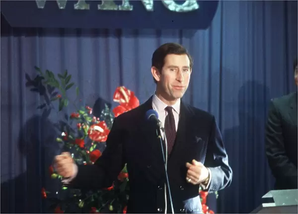 Prince Charles making speech at WANG in Scotland 1989
