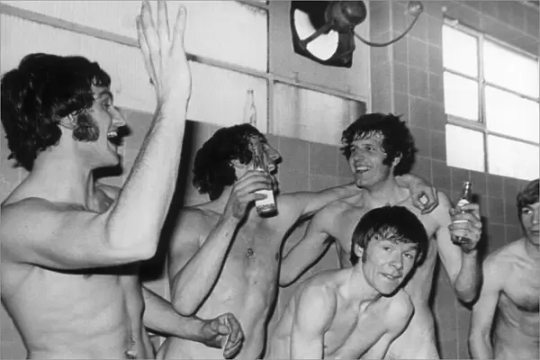 Everton v. Liverpool. Liverpool players enjoy their bath after the game