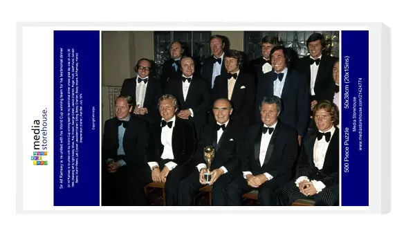 Sir Alf Ramsey is re-united with his World Cup winning team for his testimonial dinner