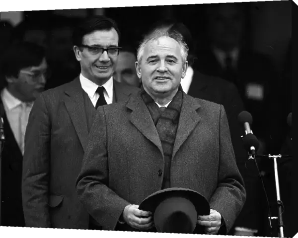 President Mikhail Gorbachev arrives at RAF base Brize Norton for State Visit to UK