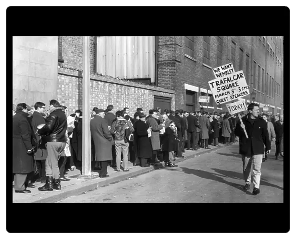Tottenham Hotspur fans queueing at 7am for tickets to the home leg of their European Cup