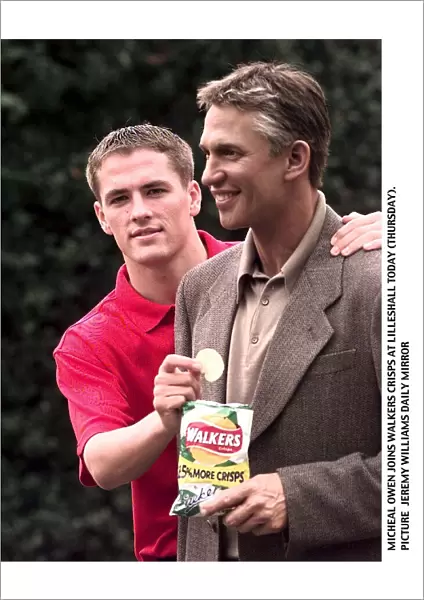 Michael Owen Liverpool Football Player with Gary Lineker TV Presenter who will be