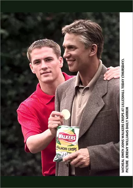 Michael Owen Liverpool Football Player with Gary Lineker TV Presenter who will be