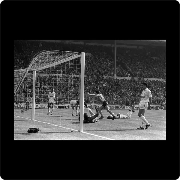 Gary Mabbutt scores an own goal during FA cup final 1987 between Tottenham hotspur v