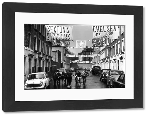 Local Chelsea street scene as Chelsea get to the Cup Final in 1970