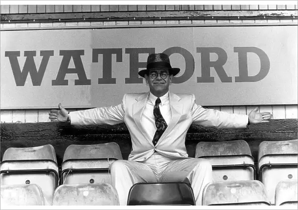 Sir Elton John pictured at Watford Football Club. 5th August 1991