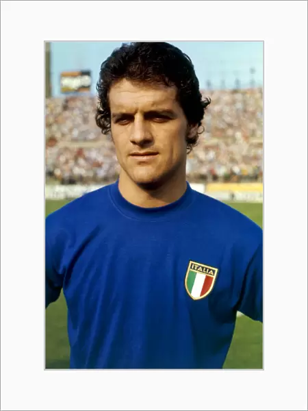 Italian footballer Fabio Capello lines up for the Italy team before the international