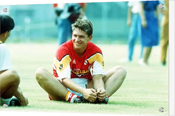 Footballer Gary Lineker in Japan training for his new club Grampus Eight July 1992