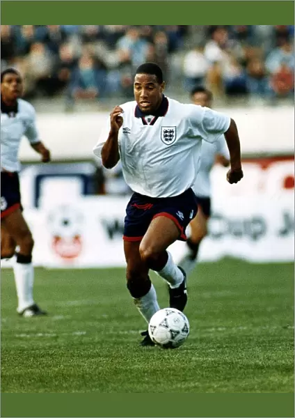 John Barnes in action for England against Turkey in the World Cup qualifying match in