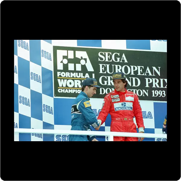 European Grand Prix at Donington 11th April 1993. l-r Damon Hill