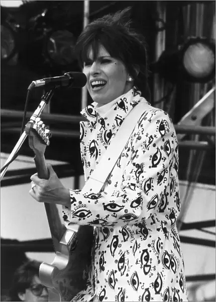 Chrissie Hynde of The Pretenders singer at Live Aid rock show in Philadelphia