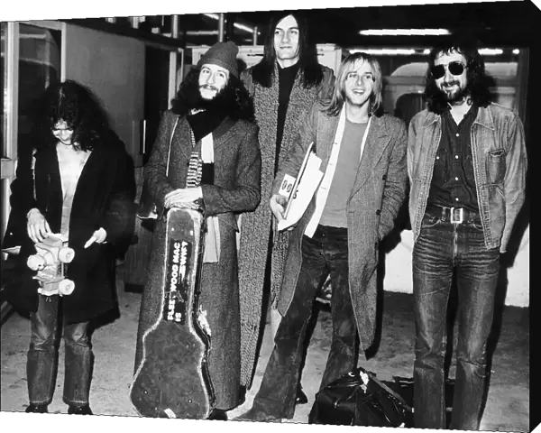 Fleetwood Mac pop group arriving at Heathrow Airport