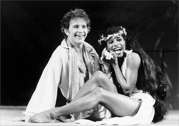Actor and singer David Essex poses on stage with Sinitta Renet during a dress rehearsal
