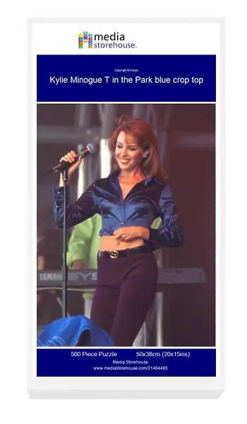 Kylie Minogue T in the Park blue crop top