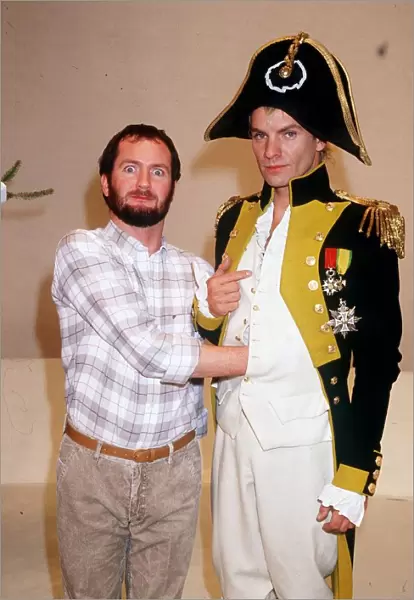 Kenny Everett DJ television presenter and Sting dressed as Napoleon for the Christmas