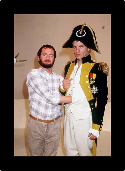 Kenny Everett DJ television presenter and Sting dressed as Napoleon for the Christmas