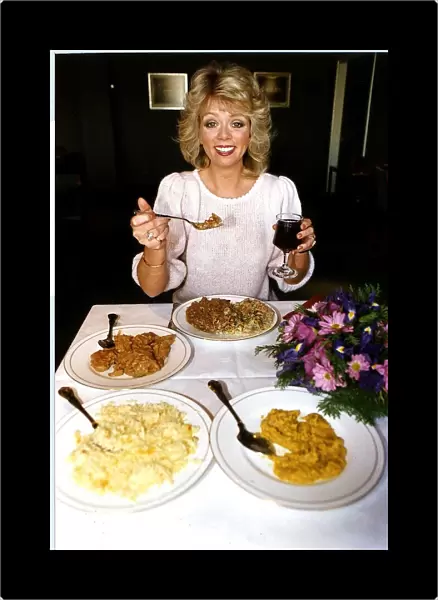 Stacy Dorning Actress eating her favourite meal Indian supplied by Marks