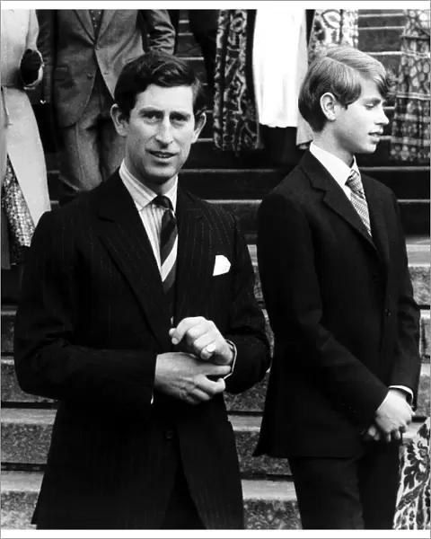 Prince Charles and Prince Edward leaving St. George