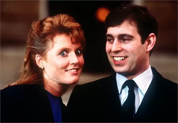 Sarah Ferguson and Prince Andrew announce engagement March 1986
