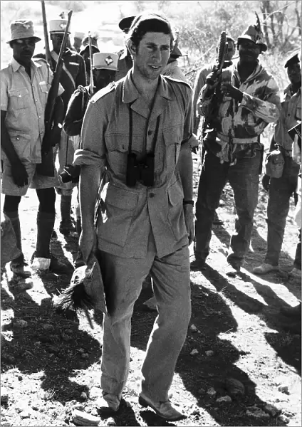 Prince Charles on safari in Kenya February 1971