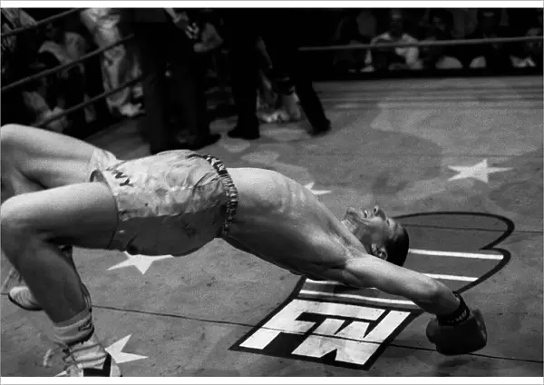 Terry Marsh celebrates his title win over Akio Kameda during the Featherweight final