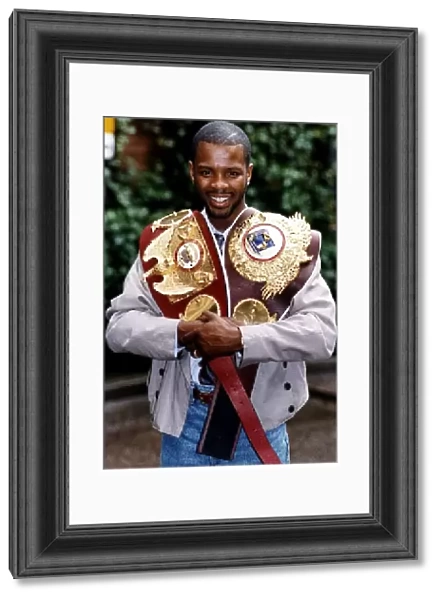 Duke McKenzie Boxer with IBF world championship belt {left}