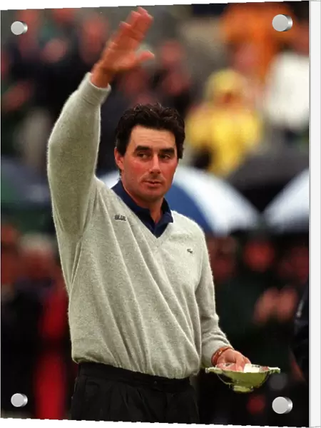 Van De Velde receives his runners up plate July 1999 at the Open Golf Championship