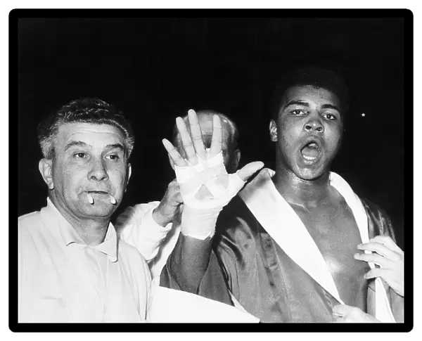 Scenes after the non-title heavyweight fight between American Cassius Clay