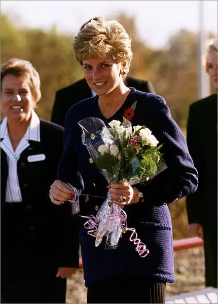 Princess Diana on a tour of Essex. 6th November 1990