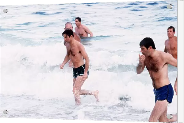 Prince Charles and Lesley Meadmore in Australia Swimming at Cottesloe Beach in