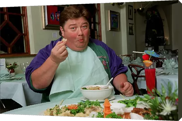 Jonathan Coleman Radio  /  TV Presenter May 98 Eating chinese food in the Singapore