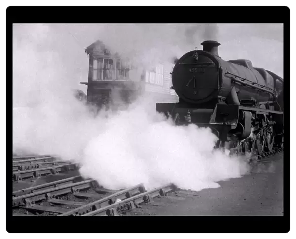 A steam train pulling into Bescot Railway Yard taken circ 1959