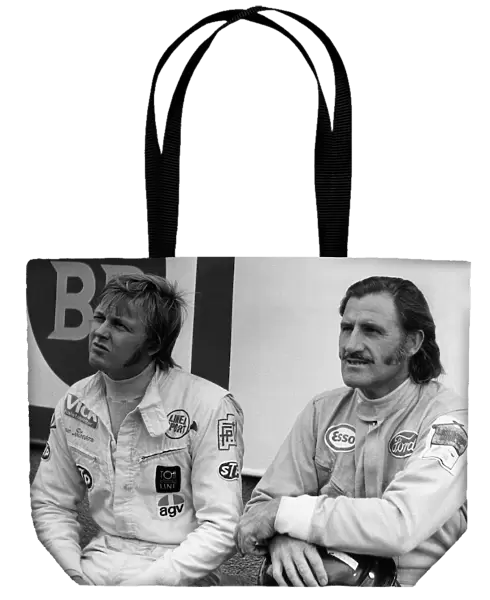 Ronnie Peterson with Graham Hill motor racing driver 1972 Race of Champions Brands