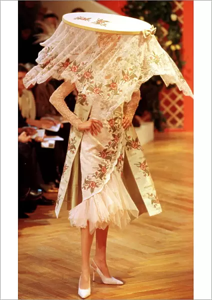 Clothing France Paris Fashion Week 1999 Model wearing Givenchy clothes walking