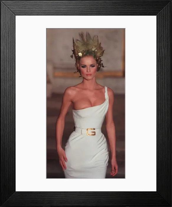 Framed Print : Eva Herzigova Models Givenchy in Paris Print